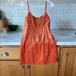 Orange Corduroy Dress